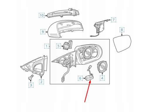 Oświetlenie Lampka Lusterko Mercedes W257 W293 A0999064402