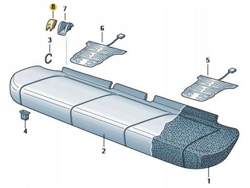 Zaślepka Zaczepu Isofix Volkswagen Passat B8 Oryginał 3G0887187C82V