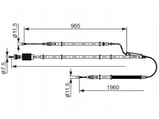 1 987 482 805 Linka Hamulca Ręcznego Środek L/P (1960Mm/965Mm) Pasuje