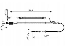 1 987 482 805 Linka Hamulca Ręcznego Środek L/P (1960Mm/965Mm) Pasuje