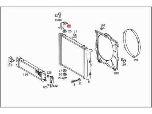 Wspornik mocowanie uchwyt chłodnicy Mercedes W461