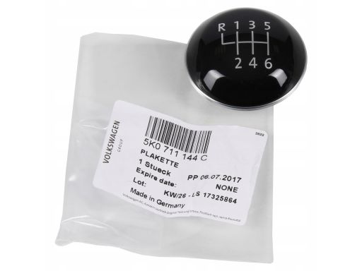 Plakietka nakładka gałki zmiany biegów Volkswagen 5K0711144C