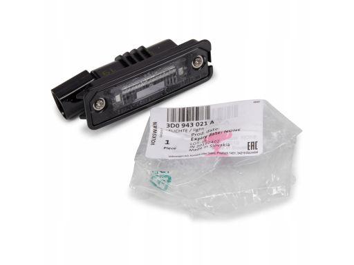 Oświetlenie tablicy rejestracyjnej Vw Eos Golf V 3D0943021A