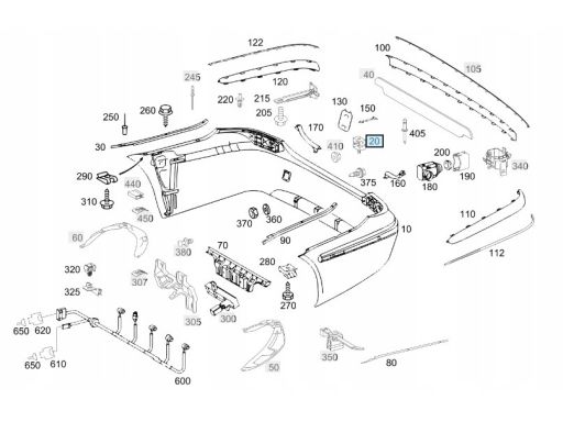 Wspornik zderzaka tył Mercedes W211 E Klasa A2118852214