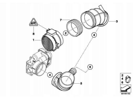 Guma przepływomierza BMW E85 Z4 13547514880