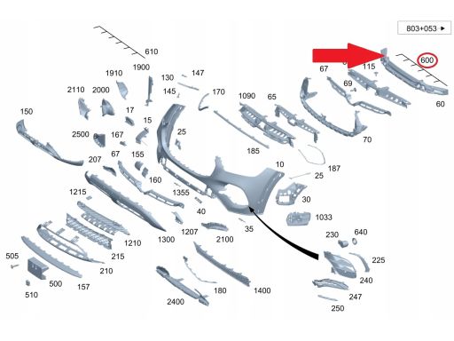 Wiązka Czujników Parkowania PDC Przód Mercedes W167 GLE Oryginał Nowy