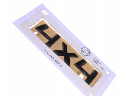 Emblemat napis 4x4 Skoda Oryginał CZARNY 3V0853687H