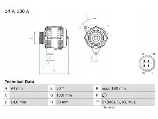 0 986 049 221 Alternator Bosch