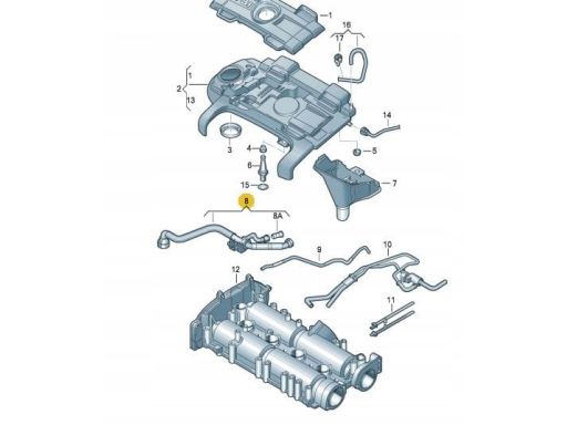 Przewód Odpowietrzenie Odma Zawór 1.4 TSI Volkswagen Seat Skoda 03C103