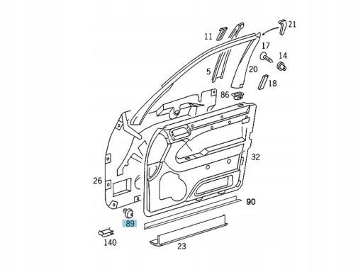 Spinka kołek zatrzask tapicerka Mercedes R171 W172 A0079889978