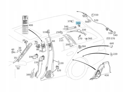 Spinka kołek zatrzask tapicerka Mercedes R171 W172 A0079889978
