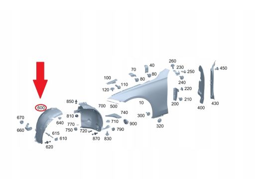 Lewe Nadkole osłona cz. przednia Mercedes W223 S klasa A2236900100