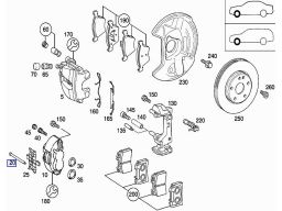 Trzpień sworzeń klocki hamulcowe Mercedes W202 A0019912160