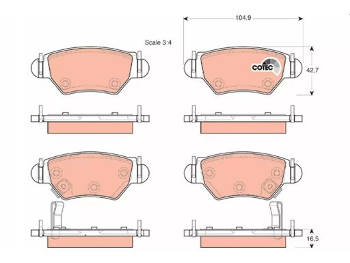 Klocek Hamulcowy Kpl. Gdb1471