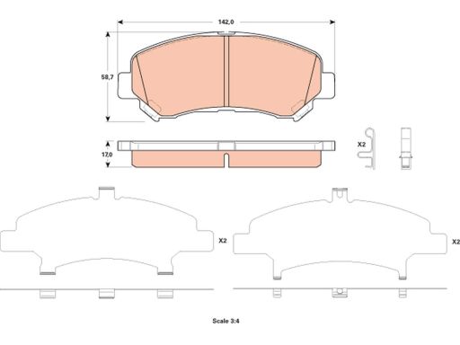 Klocek Hamulcowy Kpl. Gdb3521