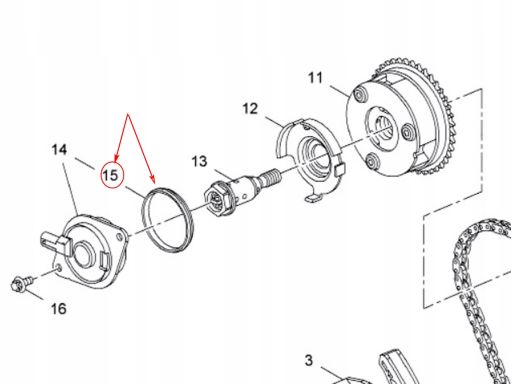 Uszczelka Napinacza Łańcucha Rozrządu 689.350