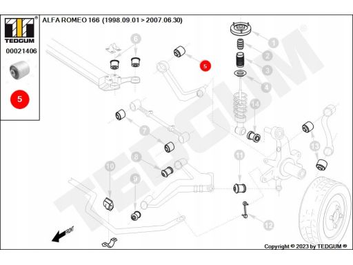 Silentblock Drążka Reakcyjnego 00021406