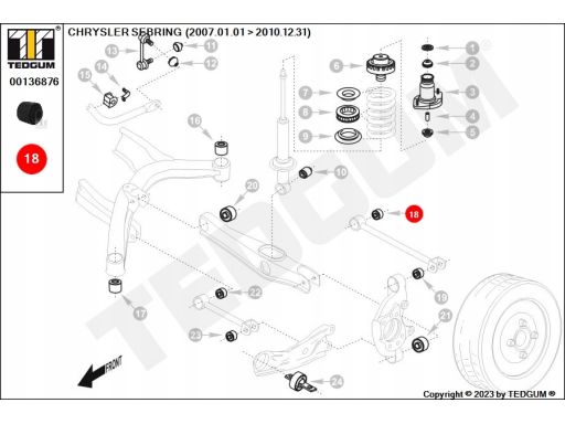 Silentblock Drążka Reakcyjnego 00136876