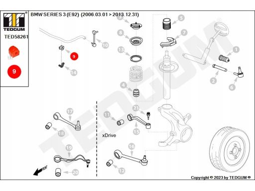 Silentblock Wahacza Ted58261