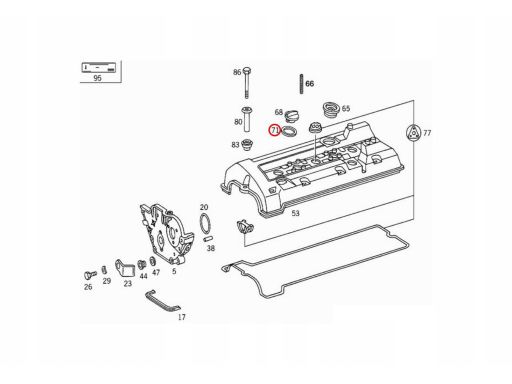 Uszczelka korka oleju Mercedes M271 OM447 OM636