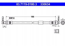 Przewód Hamulcowy Elastyczny 83.7119-0180.3