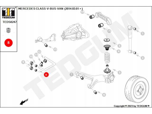 Silentblock Drążka Łączącego Stabilizato Ted58247