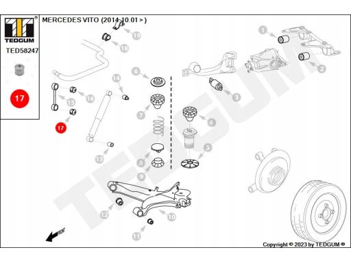 Silentblock Drążka Łączącego Stabilizato Ted58247