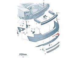 Zaślepka haka tylna Audi A5 8T 8T8807441D ORYGINAŁ Coupe Sportback