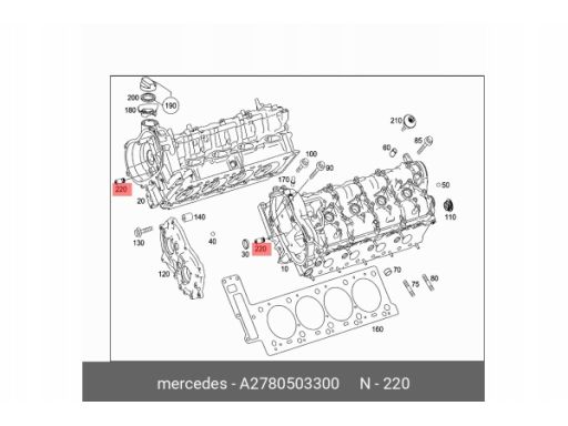 Zawór przeciwzwrotny oleju A2780503300 Mercedes M278 4.7 V8 OEM