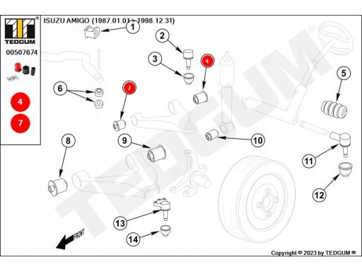 Silentblock Wahacza 00507674