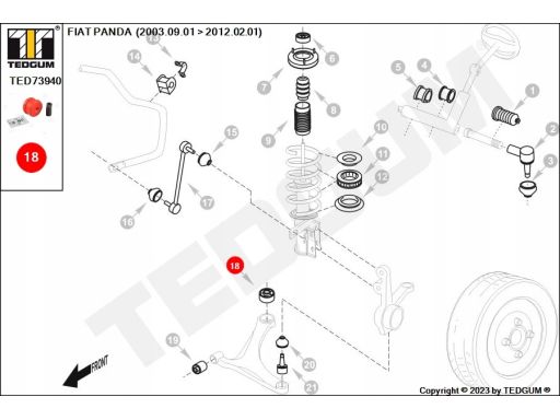 Silentblock Wahacza Ted73940