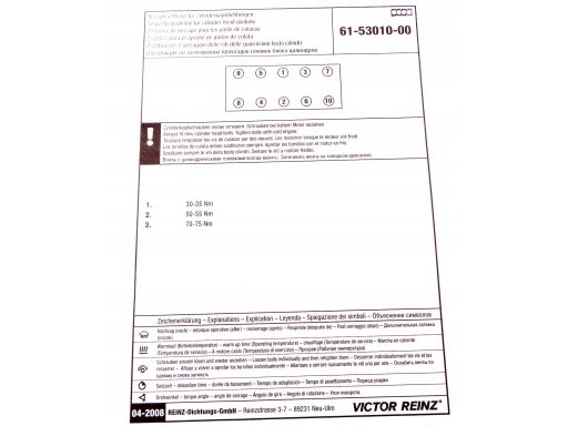 Zestaw Uszczelek Głowicy Cylindra 02-53010-01
