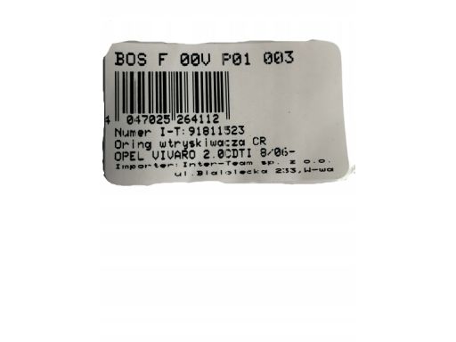 F 00V P01 003 Uszczelniacz F 00V P01 003 Bosch