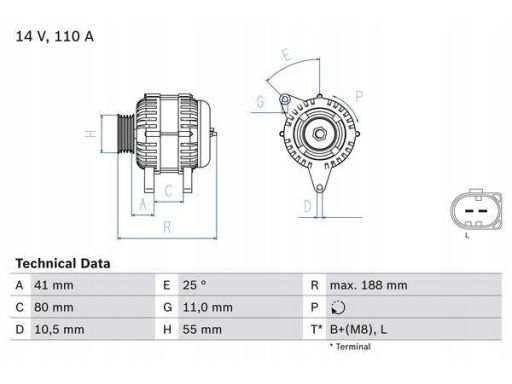 0 986 046 060 Alternator 0 986 046 060 Bosch