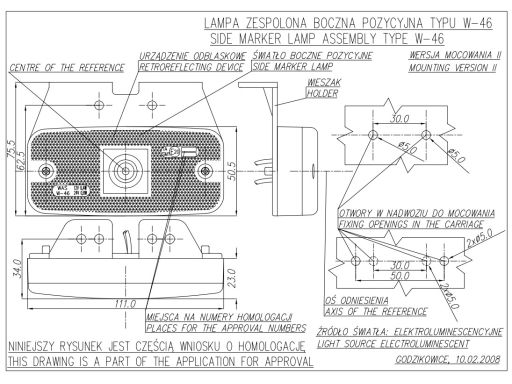 225Z Światło Obrysowe 225Z W46 Waś