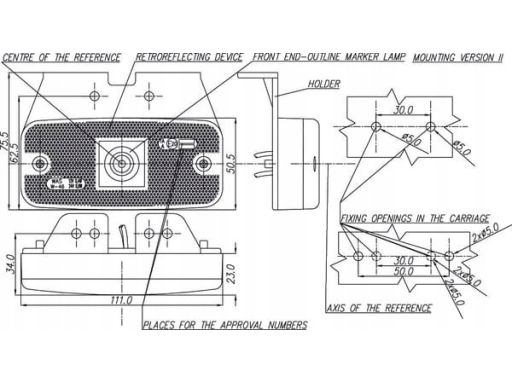 225Z Światło Obrysowe 225Z W46 Waś