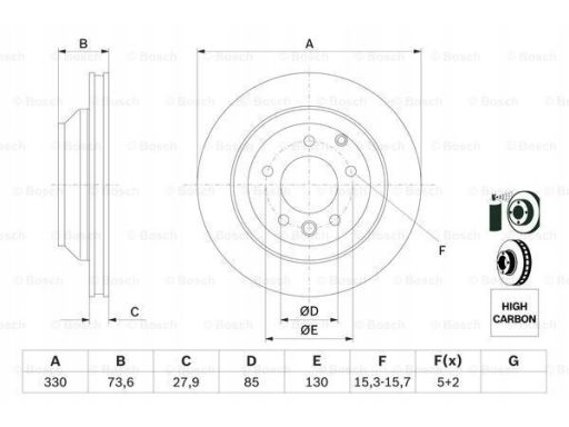 0 986 479 095 Tarcza Hamulcowa Bosch