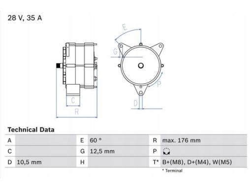 0 986 037 440 Alternator 0 986 037 440 Bosch