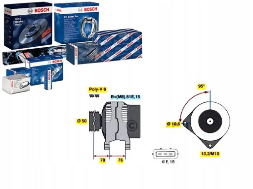 0 986 040 390 Alternator 0 986 040 390 Bosch