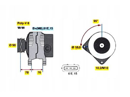 0 986 040 390 Alternator 0 986 040 390 Bosch
