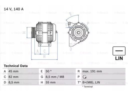 0 986 047 380 Alternator 0 986 047 380 Bosch