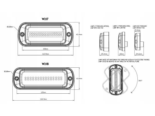 1470 Światło Ostrzegawcze Obrotowe 1470 W217 Waś