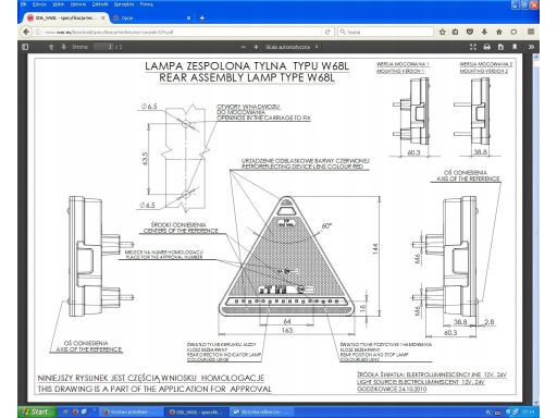 324 Lampa Tylna 324 W68L Waś