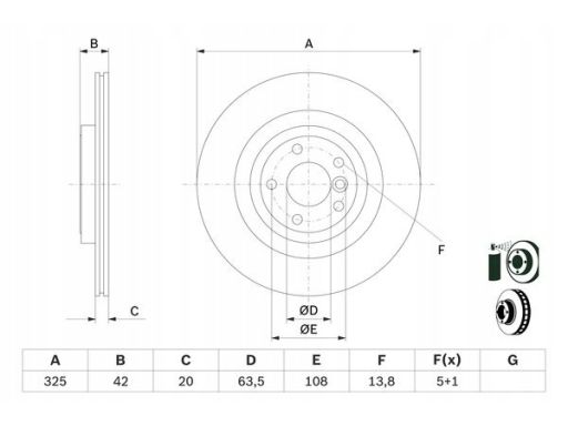 0 986 479 E61 Tarcza Hamulcowa Bosch