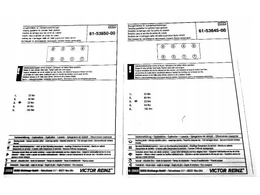 02-53645-01 Zestaw Uszczelek Głowicy Cylindra 02-53645-01 Reinz