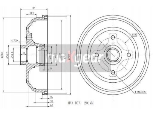 19-0834 Bęben Ham. Opel T. Corsa B 93- Pojazdy Z Maxgear