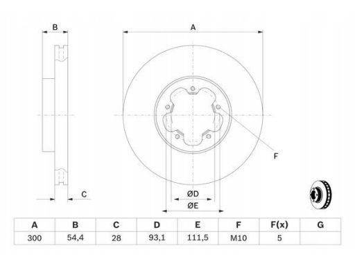 0 986 479 307 Tarcza Hamulcowa Bosch