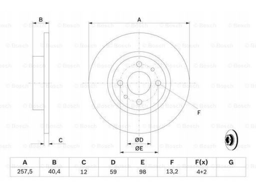 0 986 478 343 Tarcza Hamulcowa Bosch