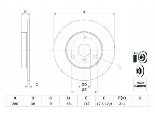 0 986 478 479 Tarcza Hamulcowa Bosch