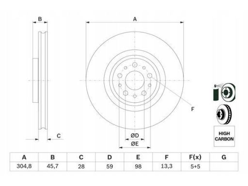 0 986 479 736 Tarcza Hamulcowa Bosch